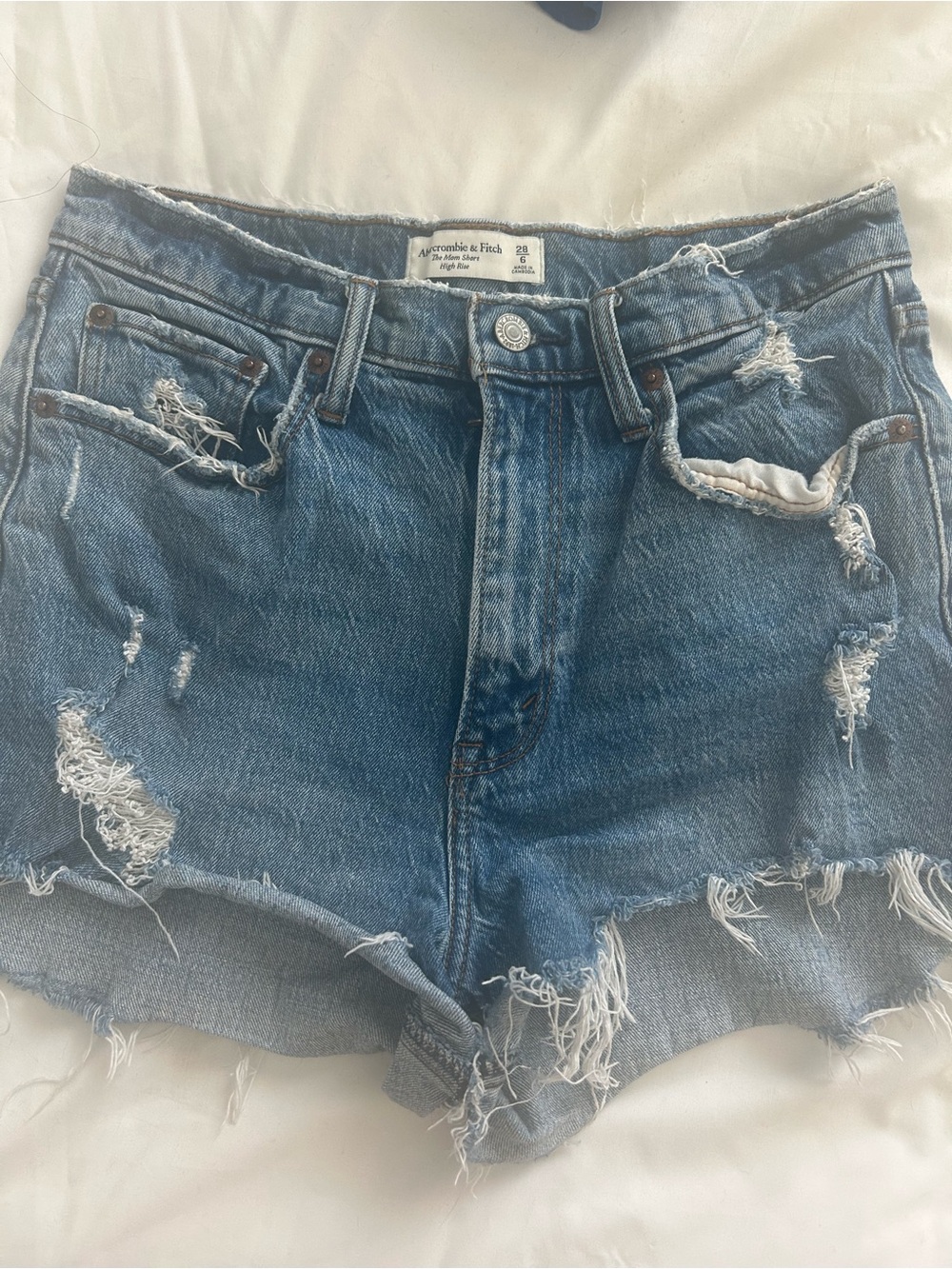 Abercrombie & Fitch Distressed Blue Denim Women's Shorts Size 6
